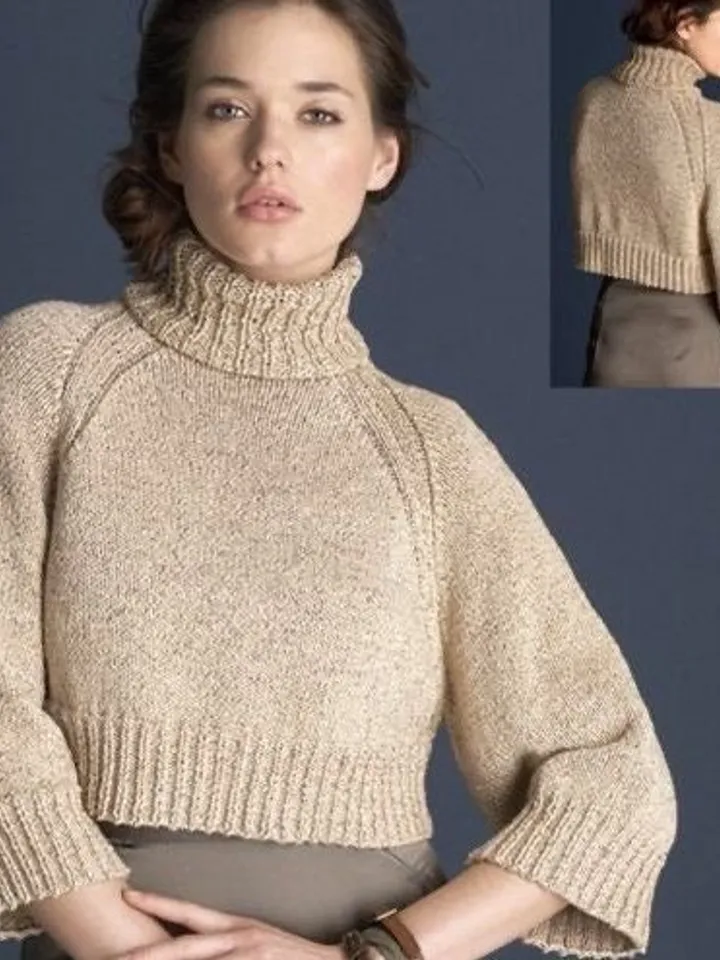 Crop sweater knitting pattern, easy sweater, beginner pattern, instant download
