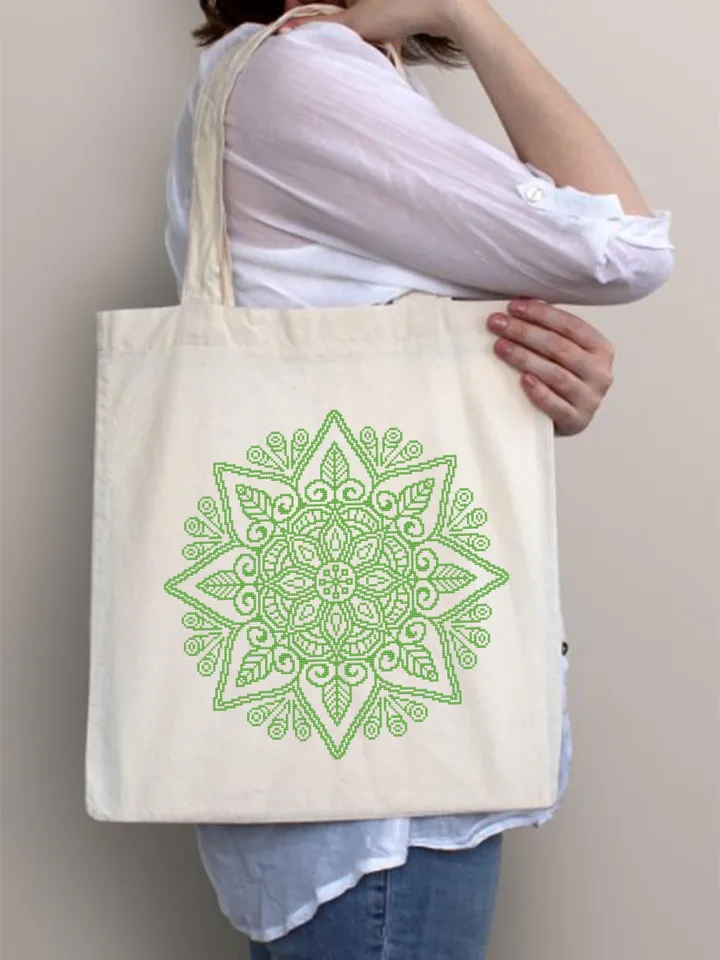 Flower mandala cross stitch pattern PDF download Mandala ornament cross stitch chart, Simple mandala pattern digital PDF for beginner #M276