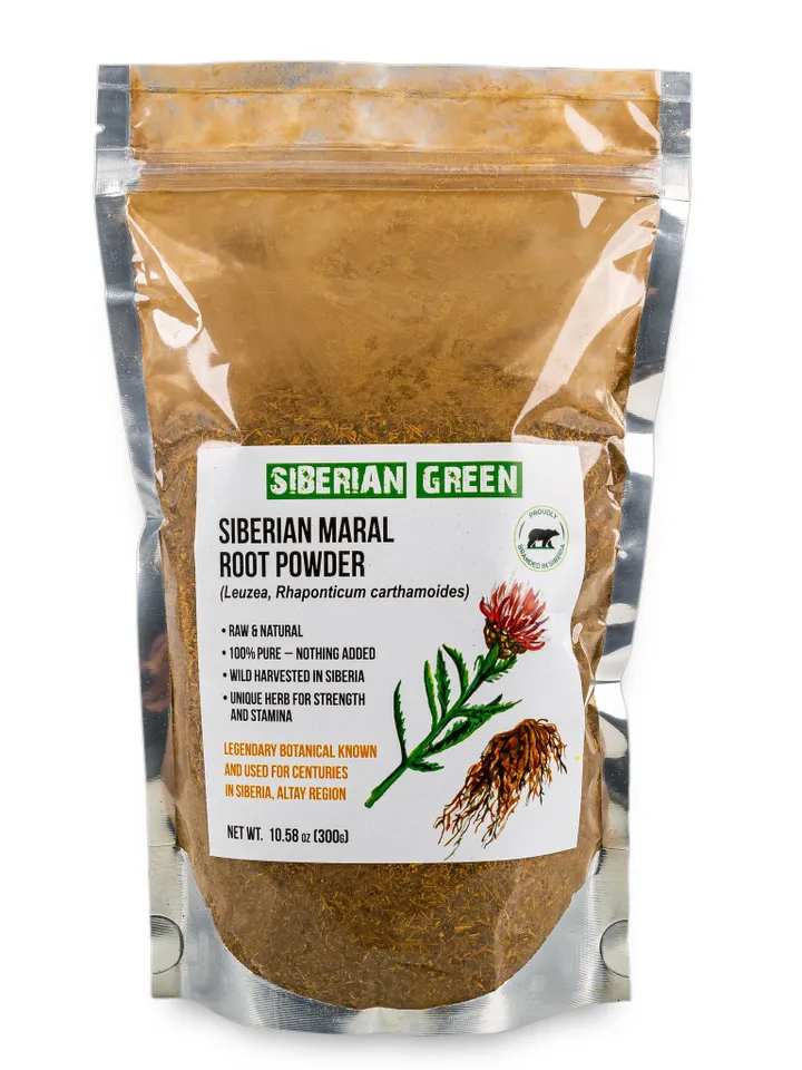 Leuzea Root Tea Loose Powder 300g (10.58oz) Wild Harvested Maral Rhaponticum carthamoides from Altai
