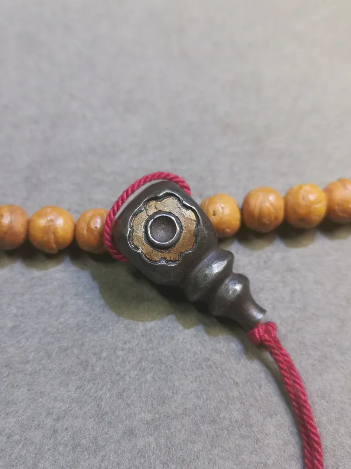 Gandhanra Tibetan Cold Iron Guru Bead,Big Size T-drilled 3-Hole Prayer Bead,Mala Bead,Connector Bead for Buddhist Bead Accessories