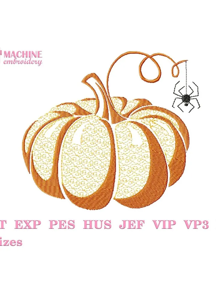 Fall pumpkin embroidery designs Machine embroidery pattern 4 size, Digital embroidery files pumpkin, Autumn embroidery, Thanksgiving #R17