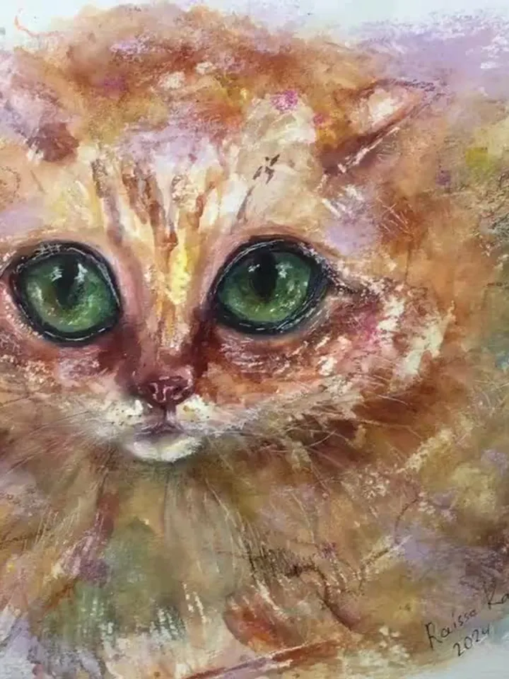 Fluffy red cat original watercolor painting,cats paintings ,animals wall art ,cat lovers gifts,kids room decoration,red cat art wall hanging