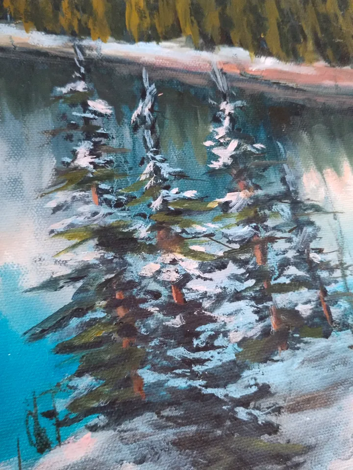 Moraine Lake oil painting Mountain landscape Fine art