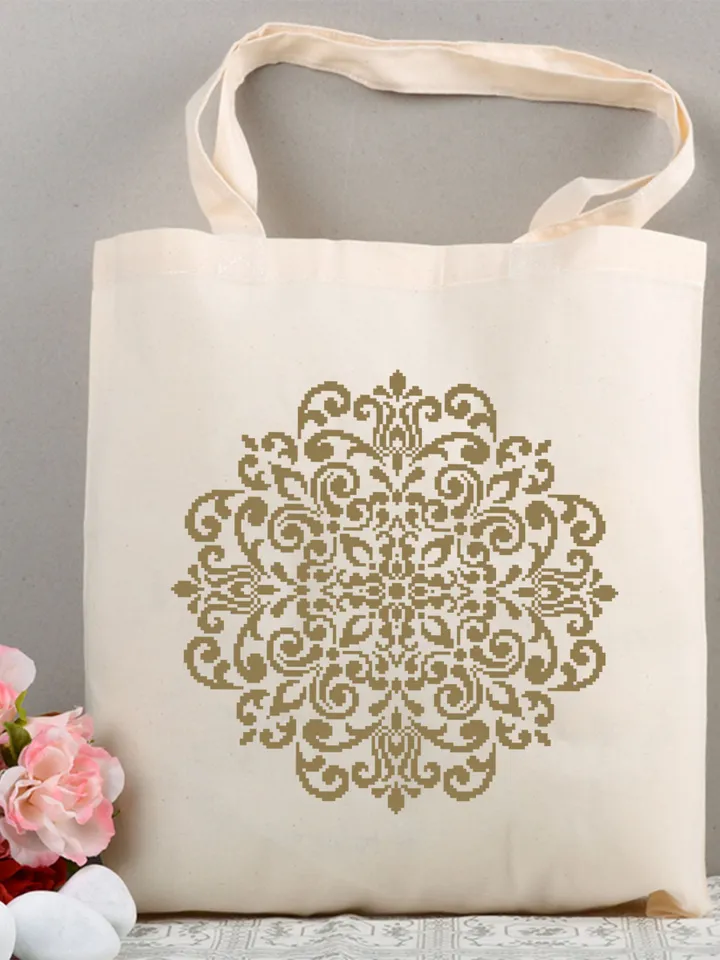 Mandala cross stitch pattern PDF download Simple mandala digital PDF, Monochrome cross stitch chart, Easy mandala ornament, Home decor #M204