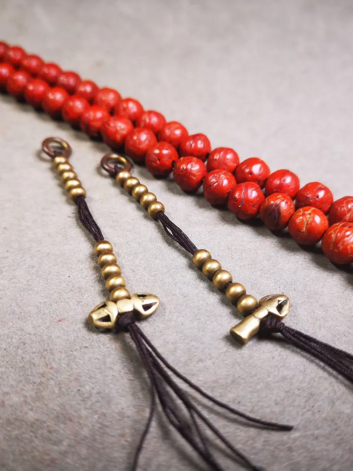 Gandhanra Handmade Tibetan Buddhist Mala Counters,Prayer Bead Counters,with Dorje and Vajra  Pendant, Made of  Brass,Mini Size
