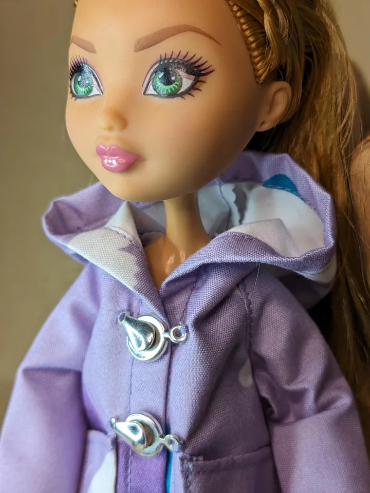 Handmade purple raincoat for 10.5-inch female dolls (MH, EAH)