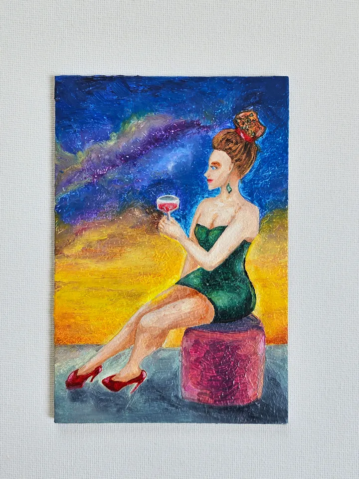 Oil painting | 10×15 cm | Party vibe
