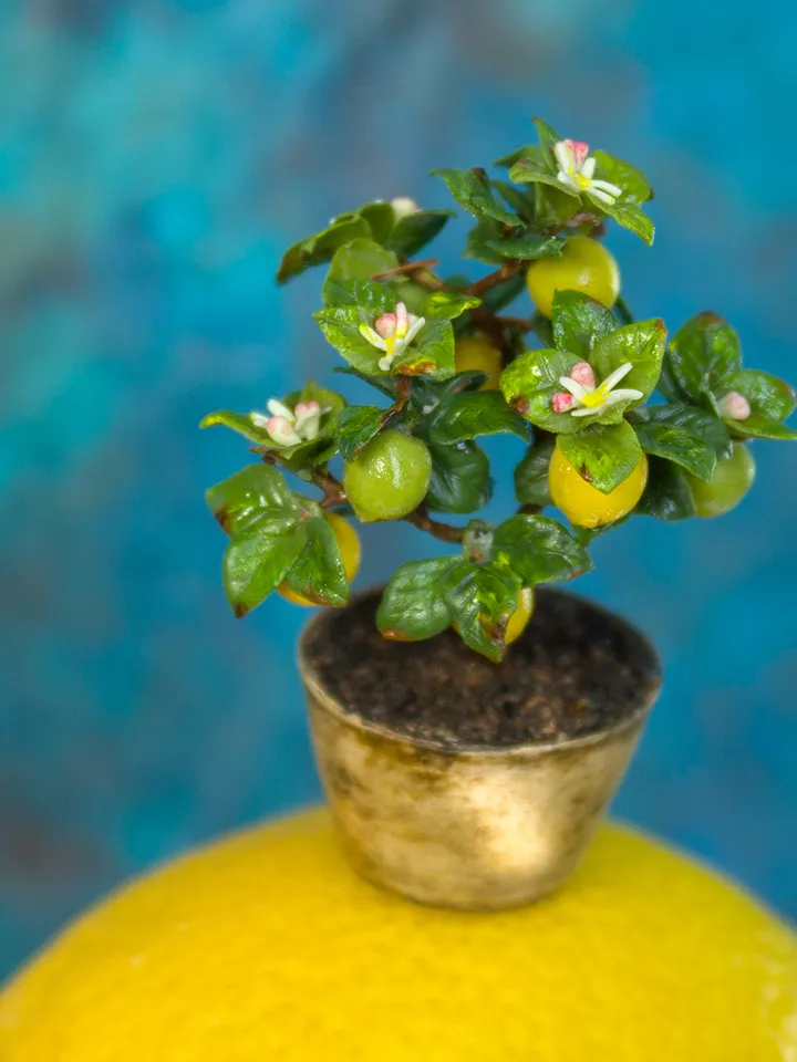 TUTORIAL Miniature lemon tree with polymer clay