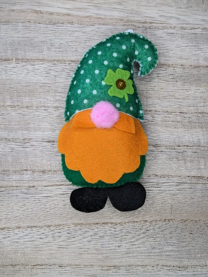 Holiday Gnomes, Felt Christmas Tree Decorations, Scandinavian Gnome, Green gnome, Clover, St. Patrick's Day,  Set 3 toy