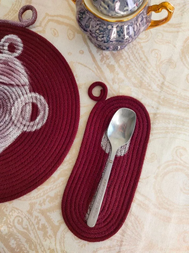 porcelain wall art,set of 3,macrame wall hanging,quilted amphora,burgundy decor,burgundy napkin,coaster,sorority wall art,cloth placemat set