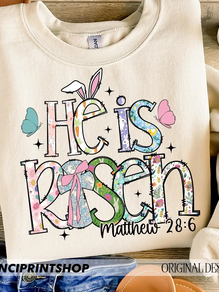 He is Risen png, Matthew 28:6, Easter Doodle png, Easter Christian png, Easter png, Easter Bible Verse png, Retro Easter, Christian png
