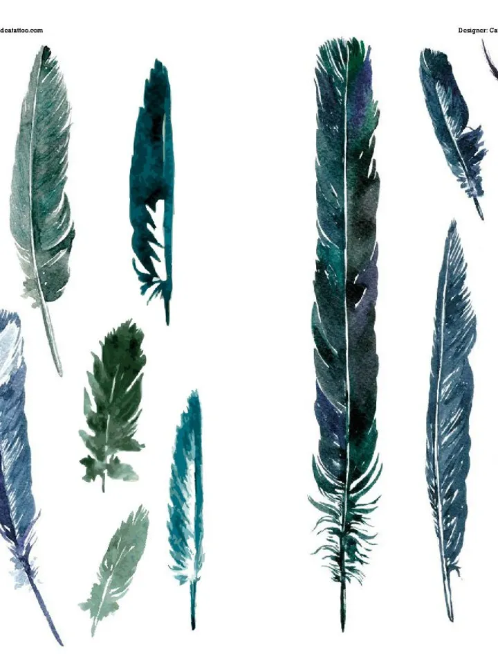 Flowers & Feathers tattoo
