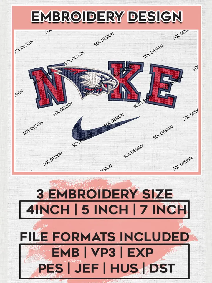 Nike Southern Indiana Screaming Eagles Machine Embroidery Design, NCAA Southern Indiana Screaming Eagles Embroidery Design files, NCAA Logo Embroidery Designs, NCAA Machine Embroidery Designs, Digital Download