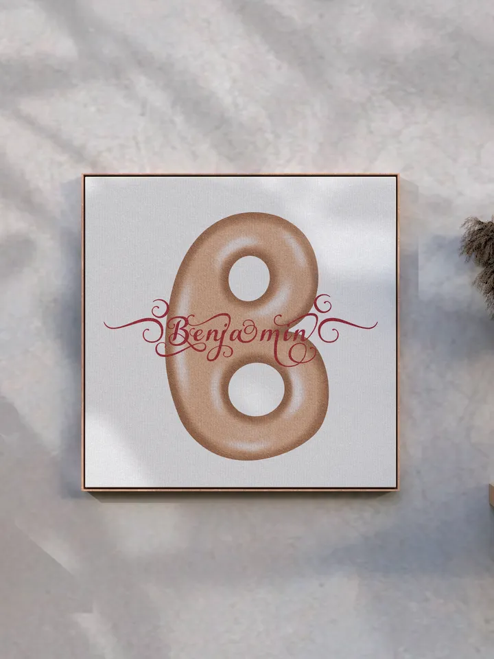 Benjamin - name in Samantha style with bright letters, digital design