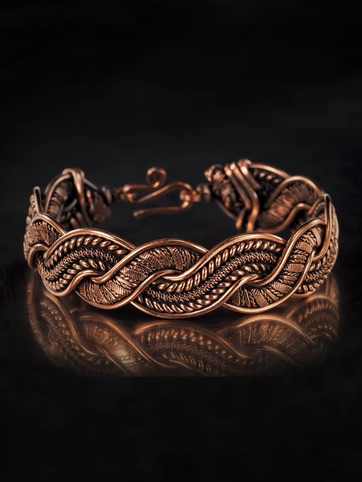 Wire wrapped copper bracelet for woman Antique style copper jewelry WireWrapArt