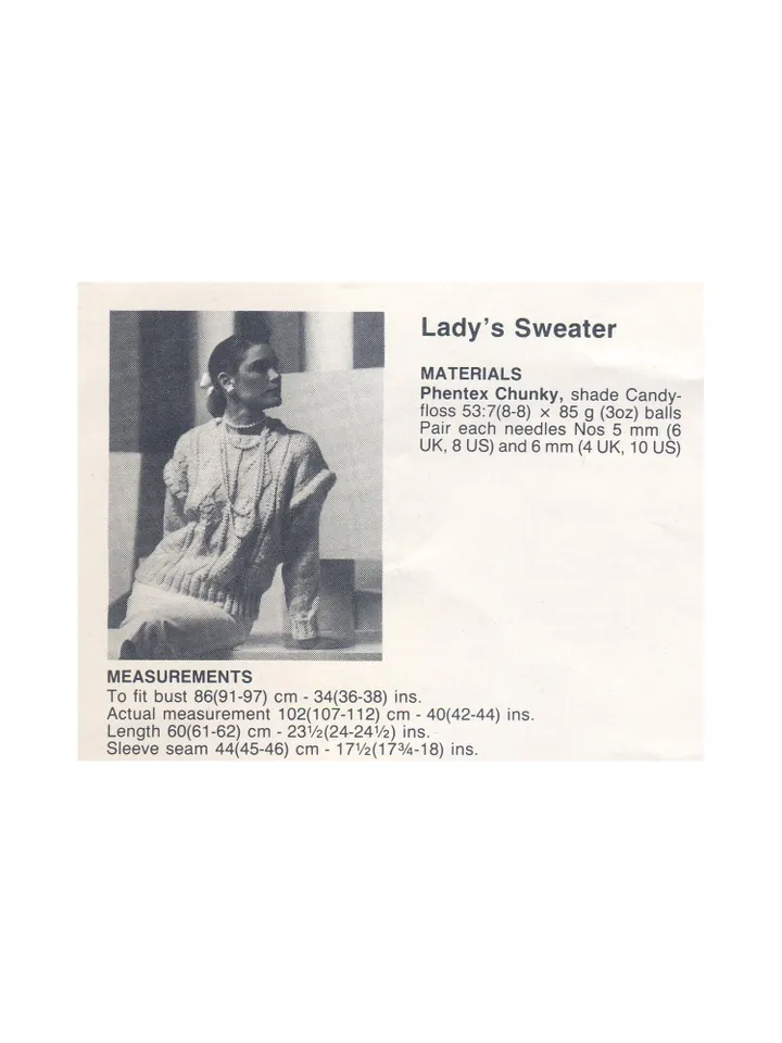 Vintage Knitting Pattern 240 Lady's Sweater Pullover Women