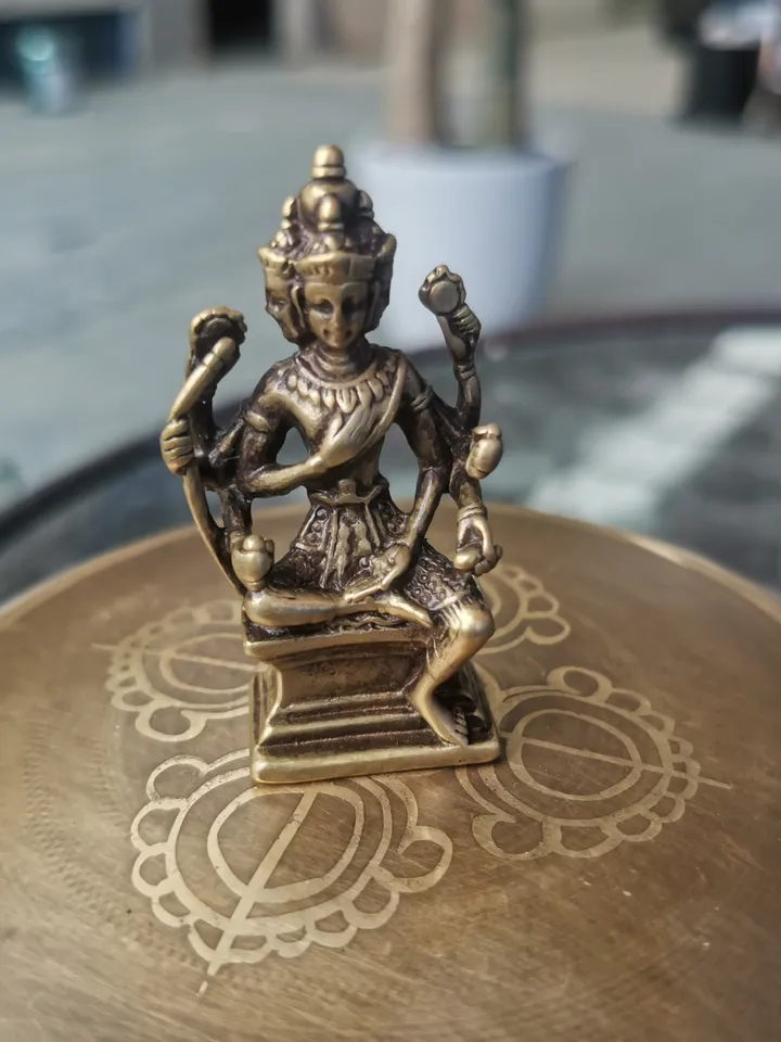 Gandhanra Vintage Brahma Statue,Handcarved,Top Collection Figurine Amulet,Zen Home Decor