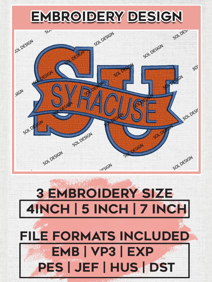 NCAA SU Syracuse Team Logo embroidery designs, NCAA Syracuse Orange Logo Machine embroidery designs, NCAA Team Logo embroidery designs, NCAA Game Day Machine embroidery designs, Digital Download