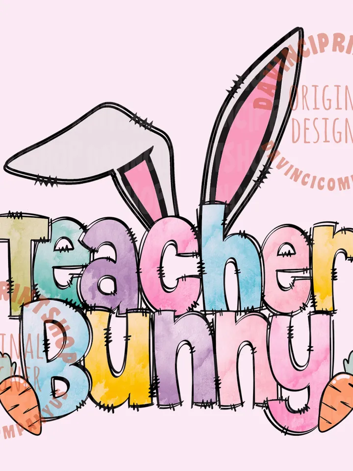 Easter Teacher bunny png sublimation design download, Easter Day png, Easter png, Easter Teacher png, sublimation designs download