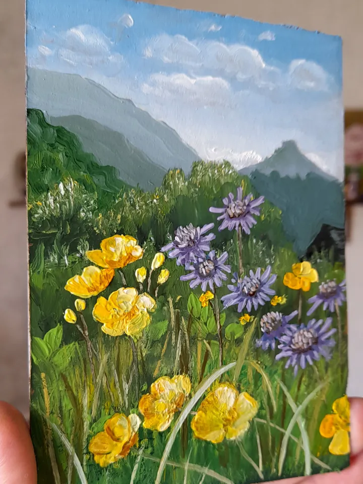 An oil painting of a Rustic landscape