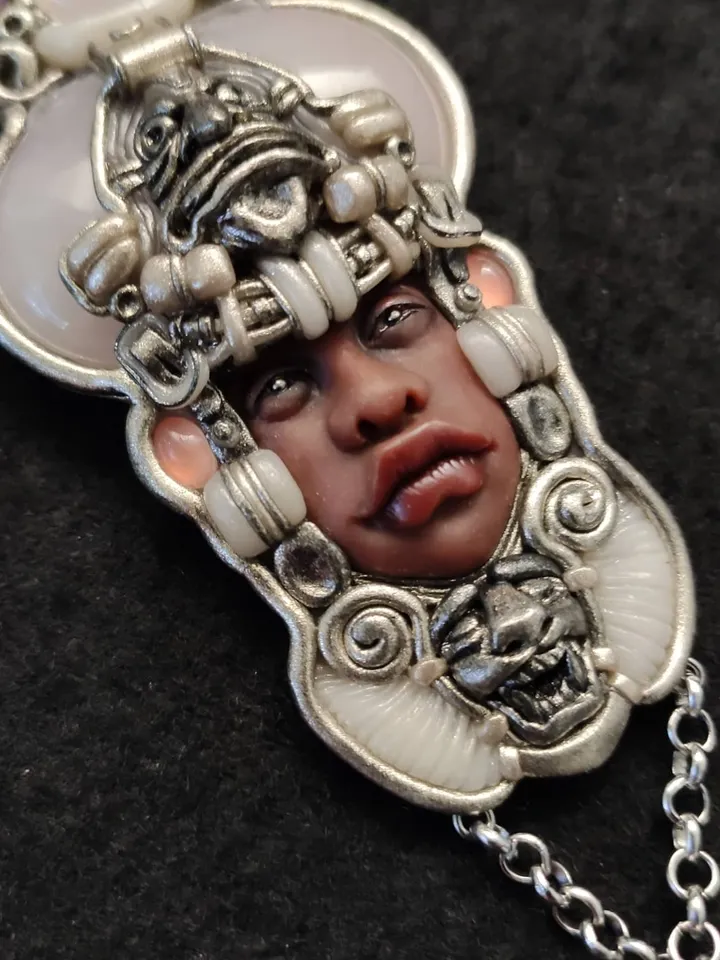 Amazon necklace, silver necklace, cameo necklace, rose quartz, boho necklace,