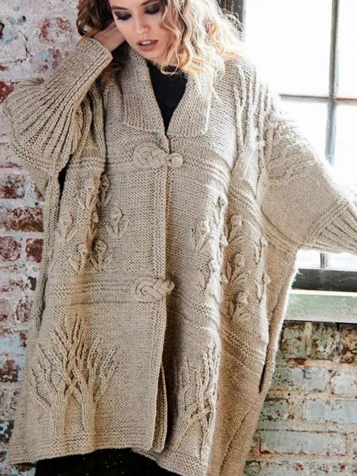 Cardigan jacket Coat knitting pattern textured cardigan pattern Aran oversized women pattern pdf instant download