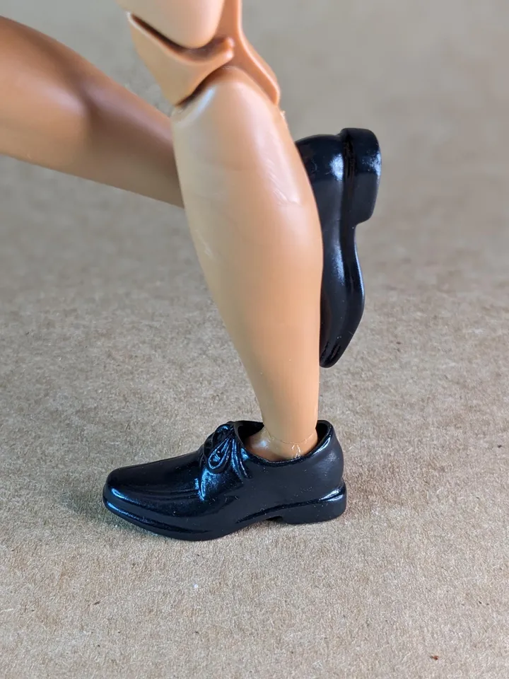 Classic black shoes for 1/6 scale male dolls