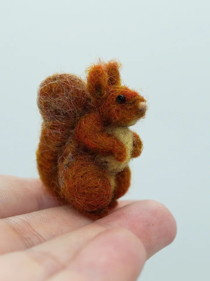 Roco the squirrel, miniature needle felted animal, cute squirrel, made to order