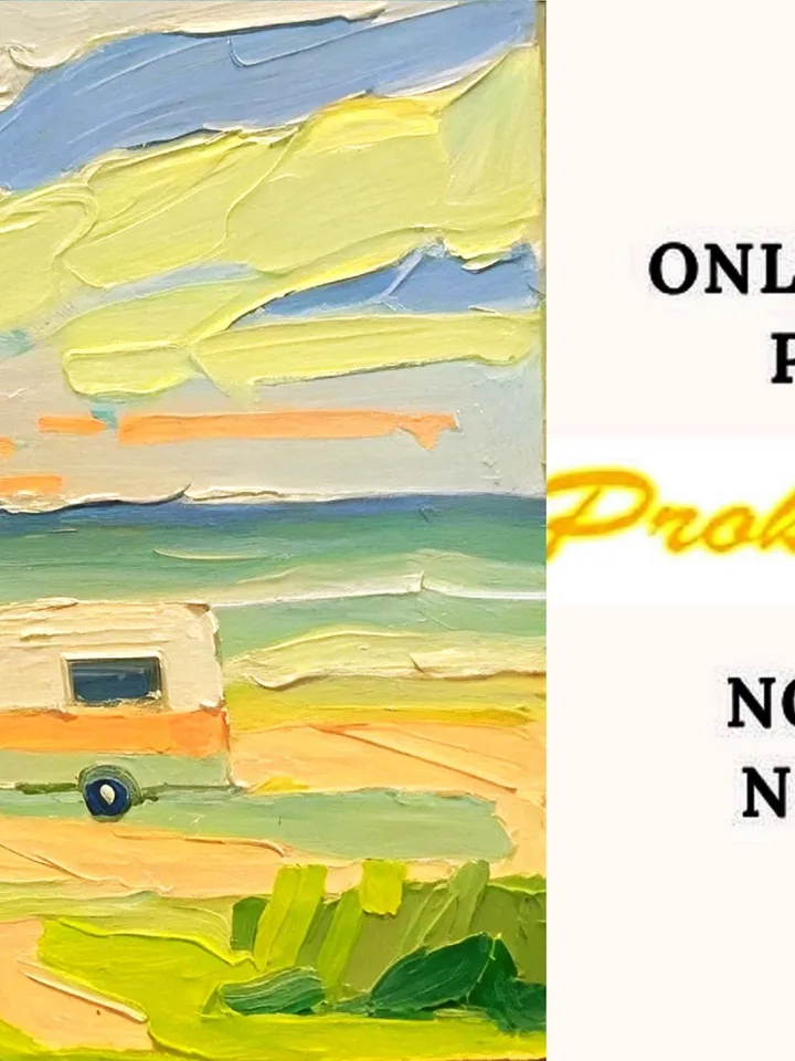 San Diego Painting Beach Travel Original Art Impasto Oil Painting Camper Vanlife Impressionist Small Artwork Gift by ArtProkopaloSv