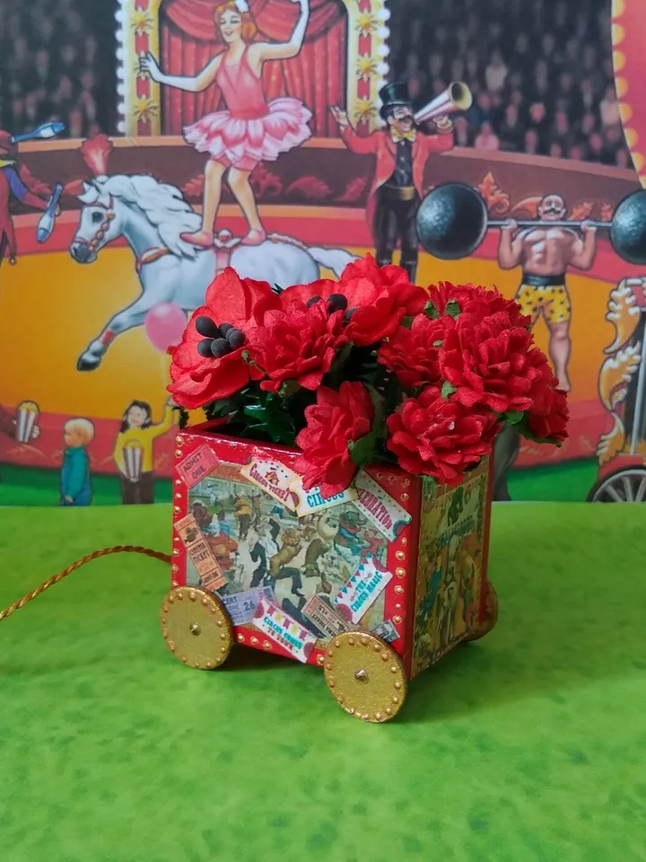 Trolley for dollhouse. Doll toy.The cart for the doll house.1:12 scale.