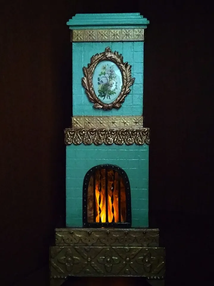 1:12 scale.Fireplace for dollhouse handmade.