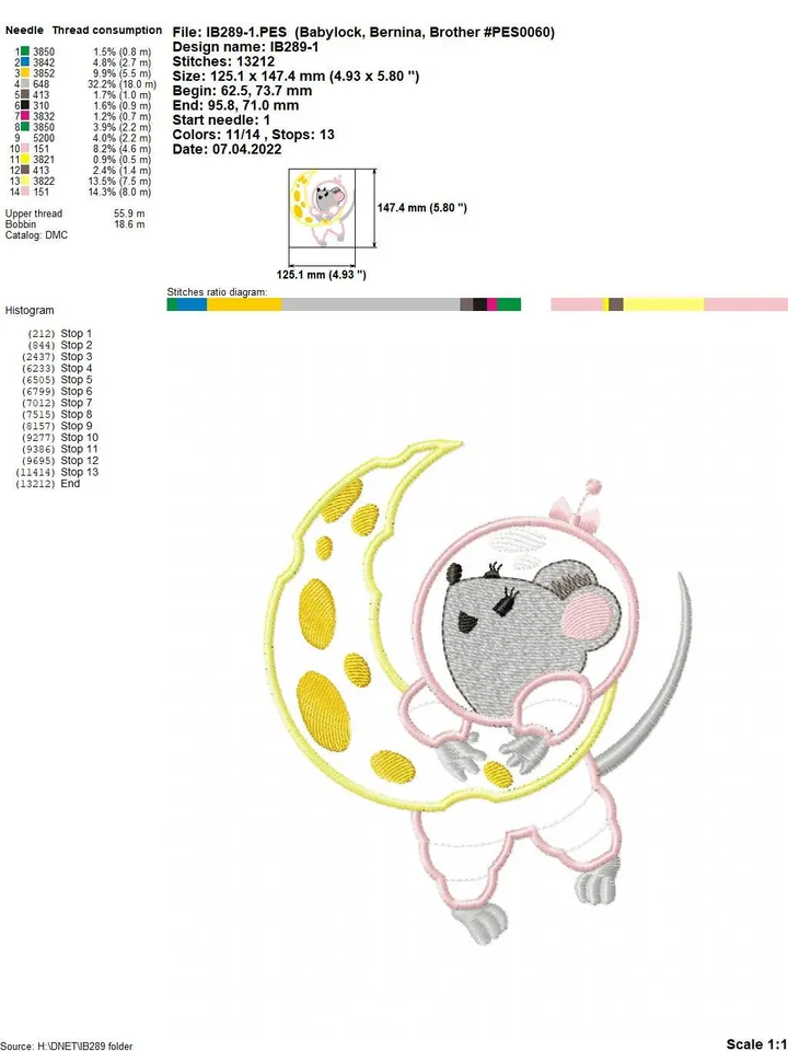 Mices in space set of machine embroidery designs digital embroidery pattern Animal Machine embroidery motif Cute embroidery pattern