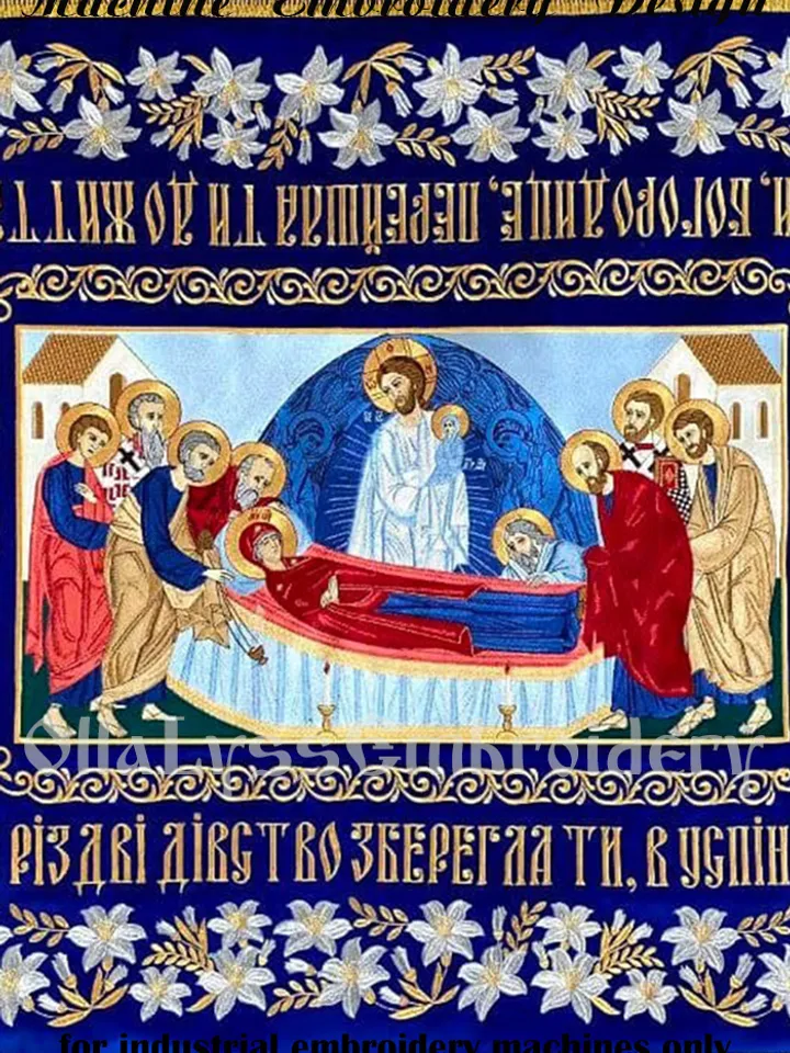 Assumption of Virgin Mary embroidery design