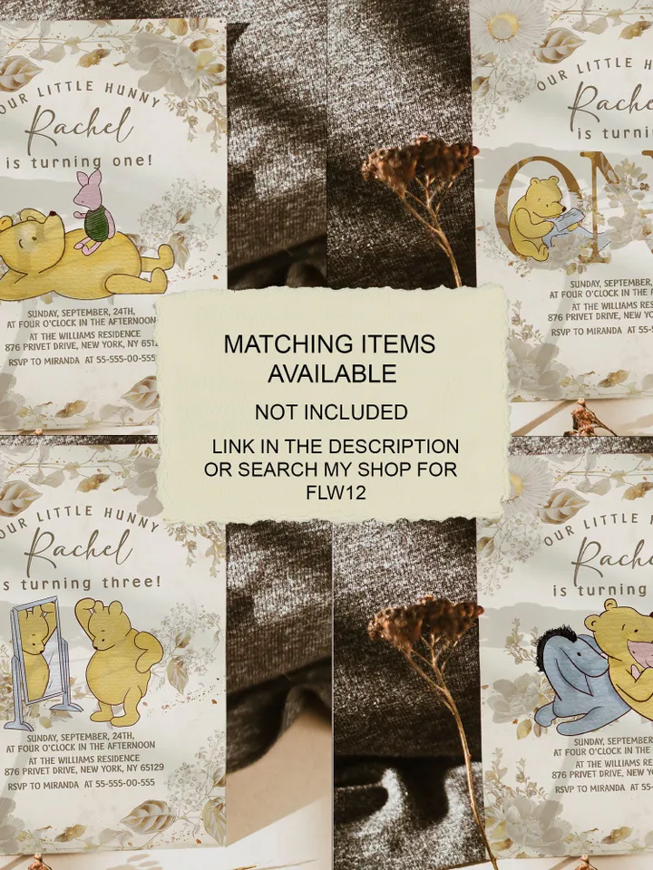 Editable Chips Bag Label Birthday Party; Winnie the Pooh 1st Birthday; Printable Chips Bag Potato Label; Winnie Pooh Party Decoration; flw12