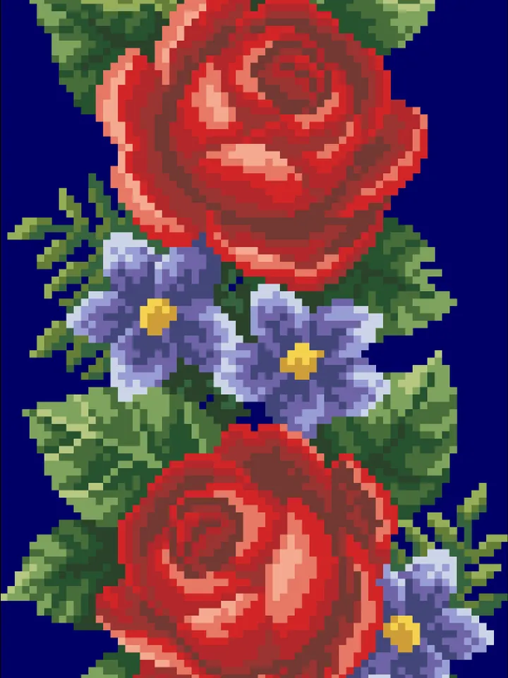 Antique Cross Stitch Pattern Elegant Flowers Digital Download PDF