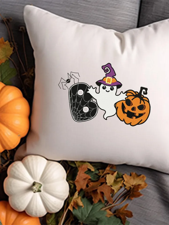 Boo embroidery file machine embroidery pattern 3 size Halloween embroidery design, Halloween pumpkin pattern, Kawaii boo ghost download #R38