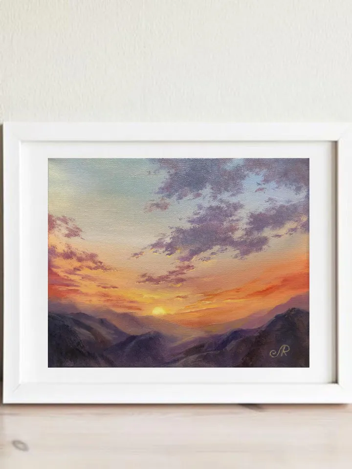 Sunset Oil Painting Original Art Sunrise Painting Landscape