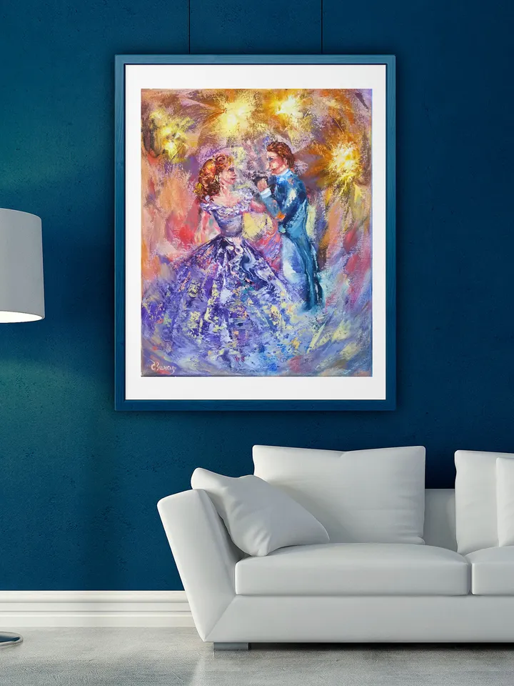 Oil Painting Loving Dance Woman Men Love Light Art Original Artist Svinar Oksana