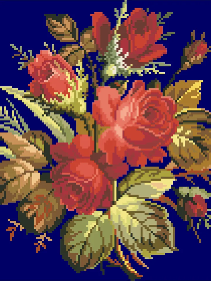 Antique Cross Stitch Pattern Antique Bouquet Counted Digital Download PDF