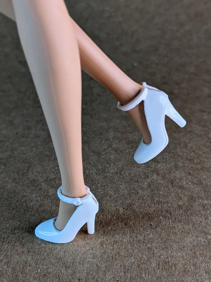 White high heel shoes for 1/6 scale female dolls