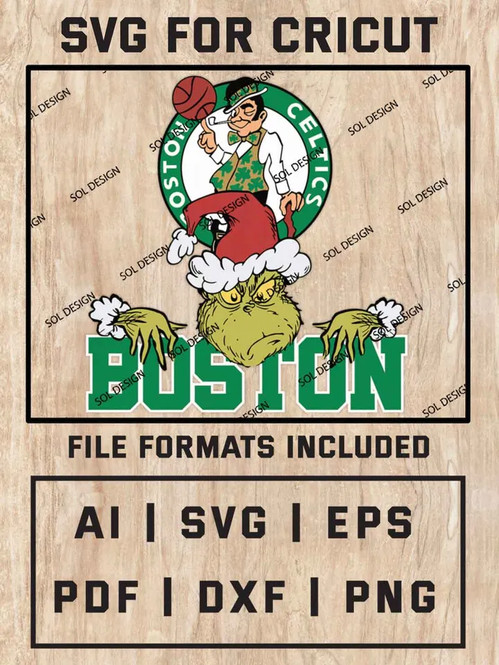 Grinch Boston Celtics SVG, NBA SVG Design, NBA Boston Celtics SVG, NBA Celtics Cricut, Christmas Svg, Grinch svg, Digital Download