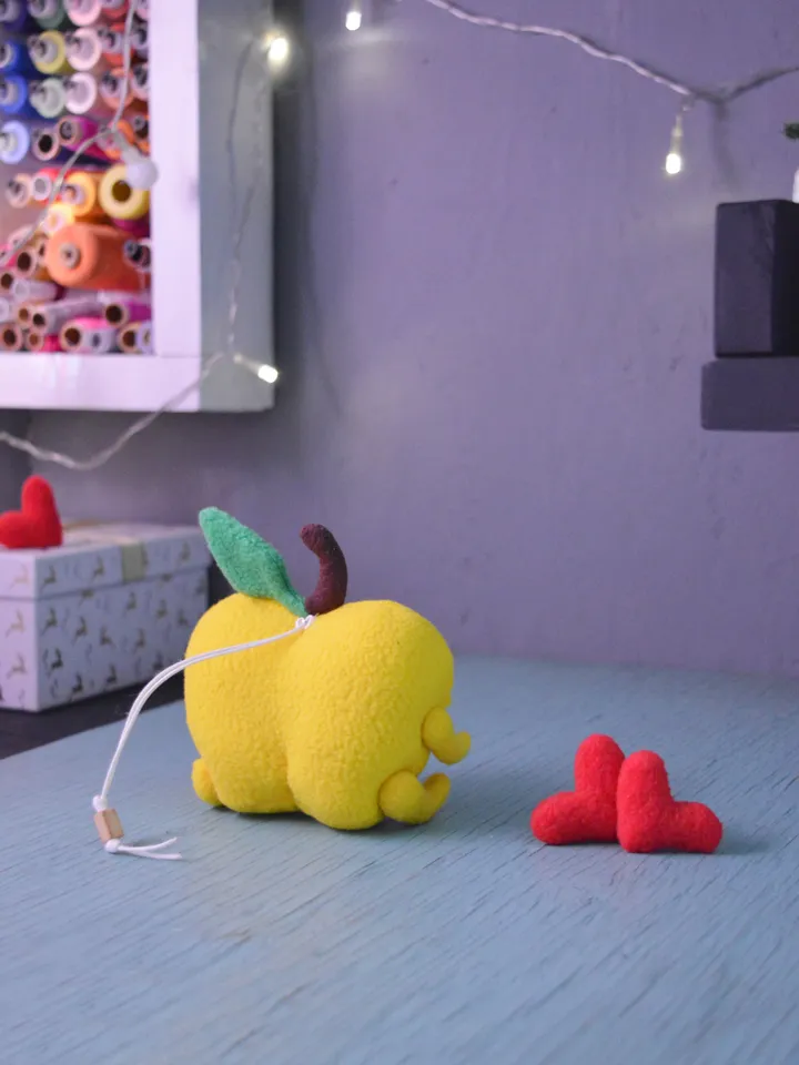 PDF Plush Toy Pattern – Fleece Apple Softie with Secret Pocket