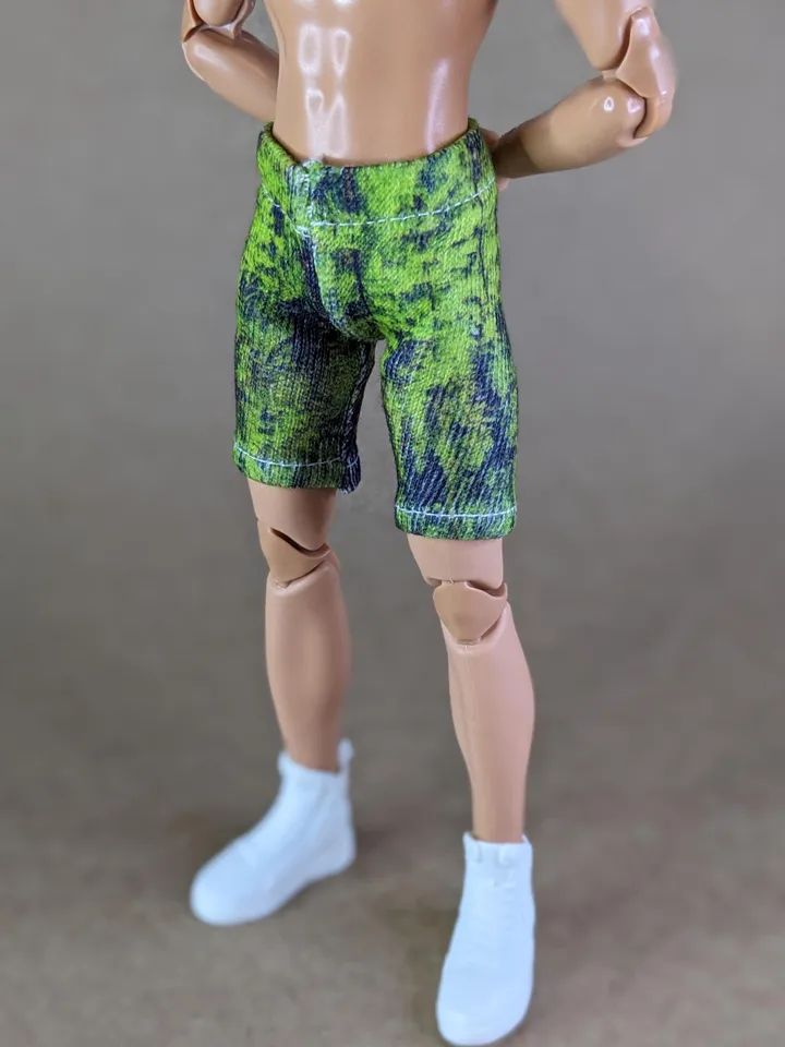 Natural printed elastic shorts for for 12 inch fashion male dolls