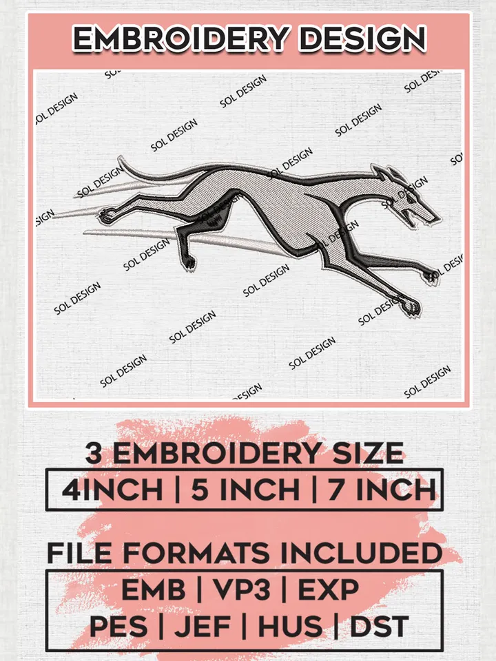 NCAA Loyola Maryland Greyhounds College Team Mascot Logo Embroidery Design Files, NCAA Loyola Maryland Greyhounds Machine Embroidery, NCAA Teams, 3 sizes, NCAA Machine embroidery designs, Digital Download