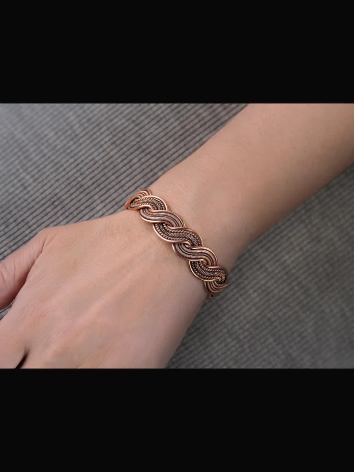 Woven copper wire bracelet Antique style handcrafted copper jewelry Unique gift