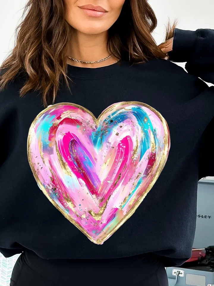 Valentines Day Heart Png, Brushstroke Valentines Png, Retro Valentine Png, Pink, Love Png, Girls Valentine Png, Valentine Shirt Design