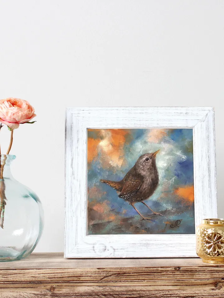 Bird Original Oil Painting Birds Wall Art Animal Painting