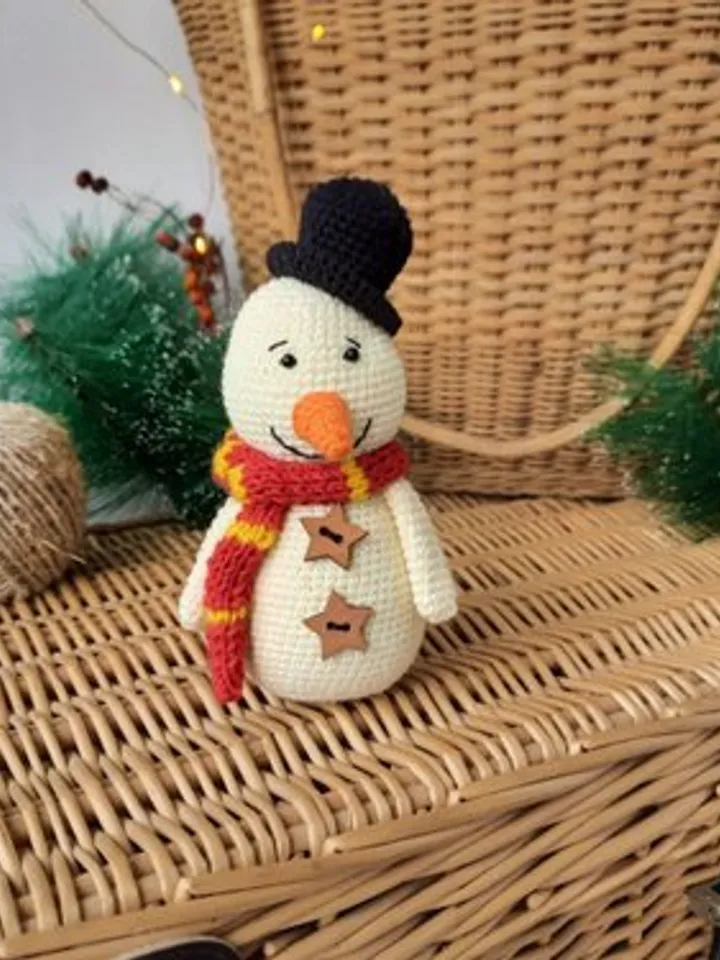 Cute Stuffed Snowman Handmade. Christmas Gift Winter Decor. Decor Snowman Plush