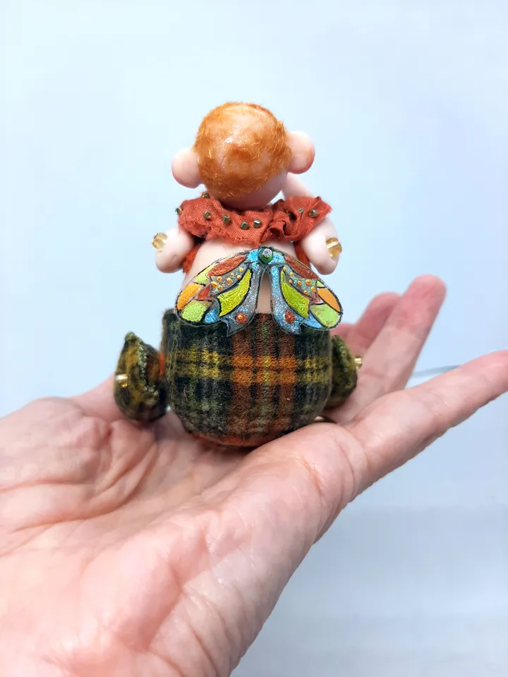Miniature Whimsical Elf called Giant Handmade OOAK Art doll collectible