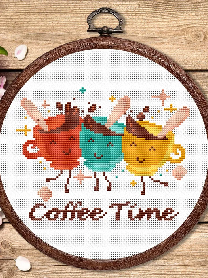 Three Cups Of Coffee Cross Stitch Pattern, Kitchen Cross Stitch, Embroidery Coffee , Coffee Cross Stitch Pattern, Modern Cross Stitch #kt32